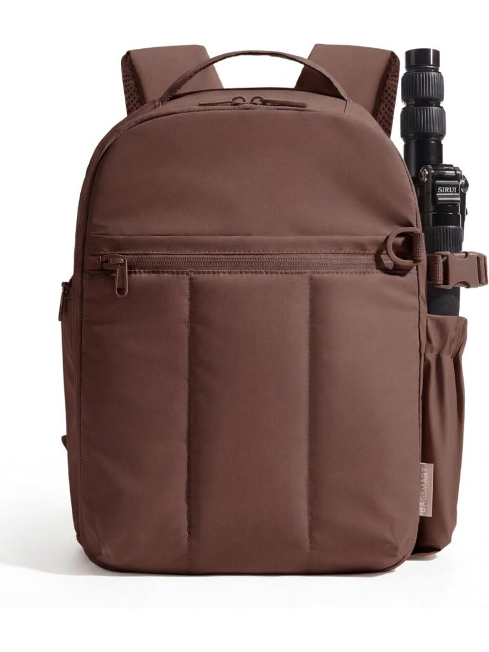 Stylish Camera Backpack for Women with Laptop Compartment - Coffee Brown